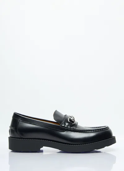 Gucci Horsebit Round-toe Loafers In Black