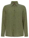 Gucci Allover Print Long Sleeve Horsebit Shirt In Green