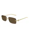 Gucci Men's Horsebit Top Bar 55mm Square Sunglasses In Purple