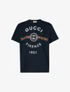 Gucci Mens Ink Mc Brand-print Relaxed-fit Cotton-jersey T-shirt In Black
