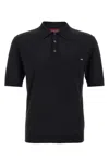 Gucci Black Polo Shirt With Chest Pocket And Embroidered Logo On The Front In Fine Silk Knit Man In Black