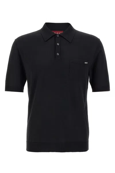 Gucci Men 'intarsio ' Polo Shirt In Black