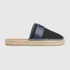 Gucci Men's Interlocking G Slide Espadrille In Black