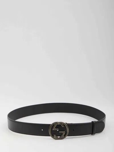 Gucci Men Interlocking Gg Belt In Black