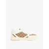 Gucci Re-web Leather And Original Gg Fabric Sneakers In Ivory Beige White