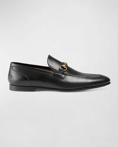 GUCCI MEN'S JORDAAN LEATHER LOAFERS