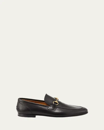 GUCCI MEN'S JORDAAN LEATHER LOAFERS