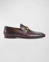 Gucci Jordan Horsebit-detail Leather Loafers In Brown