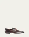 Gucci Men Jordaan Leather Loafers In Dark Brown