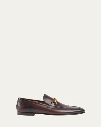 GUCCI MEN'S JORDAAN LEATHER LOAFERS