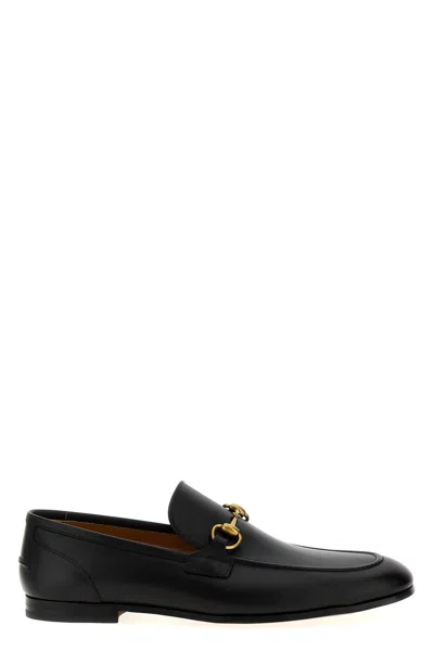 Gucci Jordaan Horsebit Leather Loafers In Black