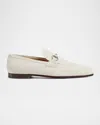 Gucci Men's Jordaan Suede Bit Loafers In Sand