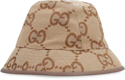 Gucci Men's Jumbo Gg Canvas Bucket Hat In Beige For Ss24
