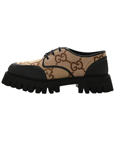 Gucci Men's Jumbo Gg Canvas Miro Lug Sole Derby Loafer