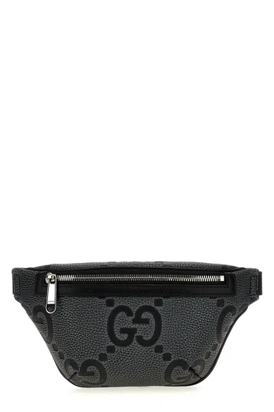 Gucci Men 'jumbo Gg' Fanny Pack In Gray