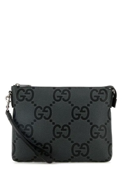 Gucci Men Jumbo Gg Leather Clutch
