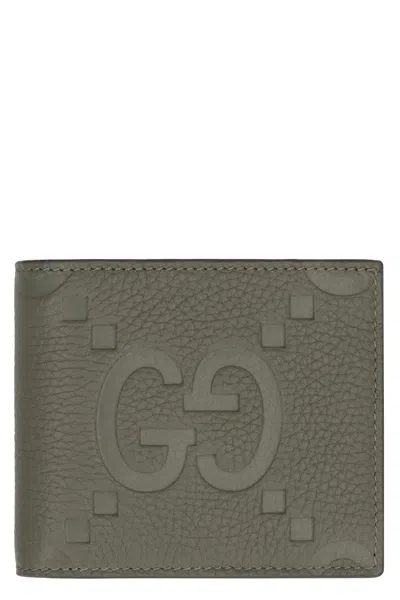 Gucci Men's Jumbo Gg Print Leather Wallet For Fw23 In Panna