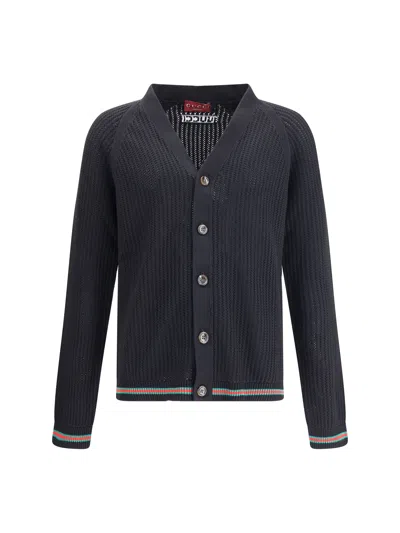 Gucci Men Knit Cardigan In Blue