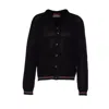 Gucci Men Knit Cotton Ajour Cardigan With Web Tape In Black