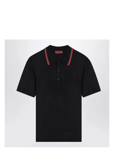 GUCCI MEN'S KNIT POLO T-SHIRT