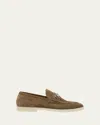 Gucci Horsebit Suede Loafers In Olive