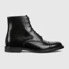 Gucci Men's Lace-up Boot With Web In Black