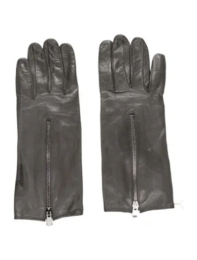 Pre-owned Gucci Men's Lambskin Gloves W/tags In Grey