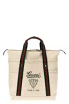 Gucci Men Canvas Shopping Bag With Web Details In White