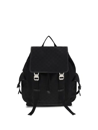 Gucci Men Large Gg Fabric Backpack In Black