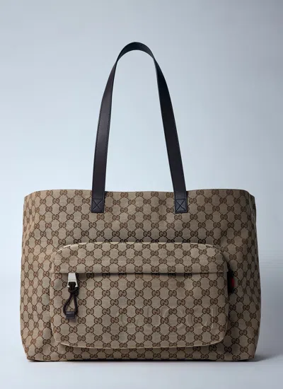 Gucci Men Large Gg Tote Bag In Beige