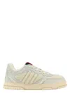 Gucci Leather And Teddy Re-web Sneaker In White