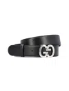 Gucci Men Leather Belt In Black