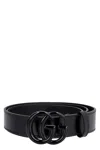 GUCCI GENUINE LEATHER BELT WITH INTERLOCKING G BUCKLE FOR MEN
