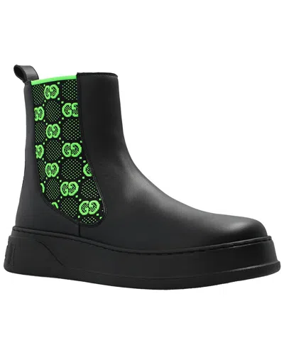 GUCCI GUCCI MEN'S LEATHER GG LEATHER BOOT (AUTHENTIC PRE-LOVED)