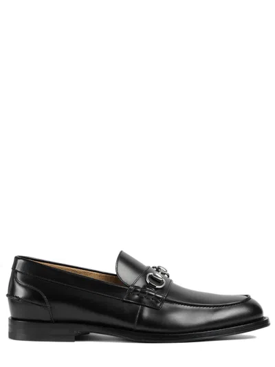 Gucci Terenze Leather Loafer Metallic Buckle Round Toe In Multi