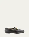 Gucci Horsebit Detail Leather Loafers In Black