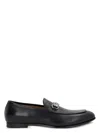 Gucci Men Gg Loafers With Clamp In Black