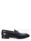 Gucci Black Moccasin Leather Lace-up Shoes For Men In Black