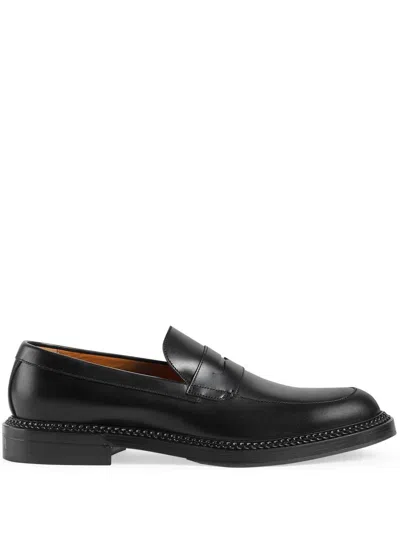 Gucci Men's Leather Moccasins For Fall/winter 2024 In Black
