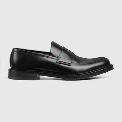 Gucci Leather Loafers In Black