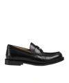 Gucci Round Toe Leather Loafers With Removable Detail In Black