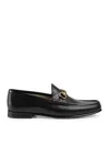Gucci Horsebit Almond-toe Loafers In Black
