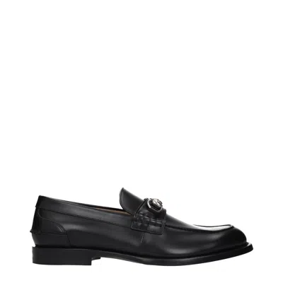 Gucci Men's Loafers Leather Black In Multi