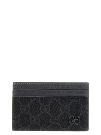 Gucci Men Logo Card Holder In Gray