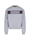 Gucci Crew Neck Long Sleeves Ribbed Cuffs Sweater In Gray