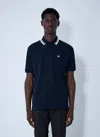 Gucci Men Logo Motif Polo Shirt In Blue