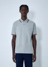 Gucci Grey Polo Shirt With Web Details And Logo Lettering On The Front In Wool Blend Man In Gray