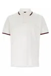 Gucci Grey Polo Shirt With Web Details And Logo Lettering On The Front In Wool Blend Man In White