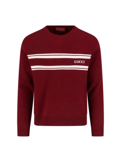 Gucci Men Logo Sweater In Red