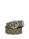 Gucci Gg Supreme Belts Beige In Neutral
